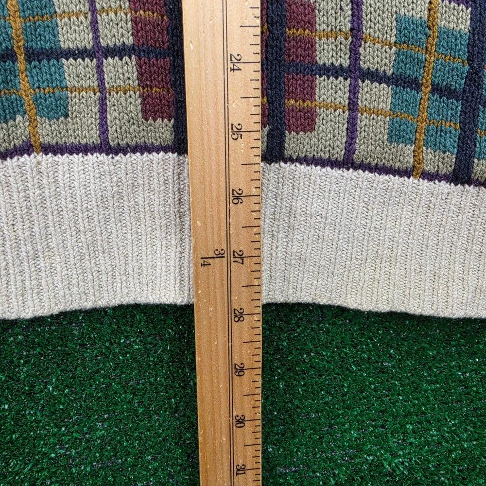 Vintage Bachrach Sweater Mens XXL Silk Cotton Geometric Abstract Art Knit - Picture 6 of 9